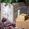 HomeRoots 23" Gray White Wash Plank Christmas Tree Collar view 2