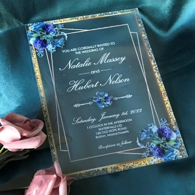 Acrylic Bridal Shower Invitation,Free Design Acrylic Menu Cards,Acrylic wedding invitations,floral invites,free design acrylic invitation,Arylic Birthday Invitations Cards,10pcs