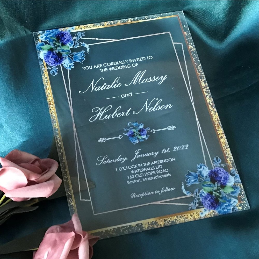 Acrylic Bridal Shower Invitation,Free Design Acrylic Menu Cards,Acrylic wedding invitations,floral invites,free design acrylic invitation,Arylic Birthday Invitations Cards,10pcs