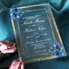 Acrylic Bridal Shower Invitation,Free Design Acrylic Menu Cards,Acrylic wedding invitations,floral invites,free design acrylic invitation,Arylic Birthday Invitations Cards,10pcs view 1