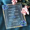 Acrylic Bridal Shower Invitation,Free Design Acrylic Menu Cards,Acrylic wedding invitations,floral invites,free design acrylic invitation,Arylic Birthday Invitations Cards,10pcs view 2