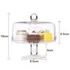 7-inch Cake Stand Set, Chip & Dip Server Glassware Western Restaurant Pastry Cheese Display Stand Home Decoration Dome (Size : 17.517.518CM) view 3
