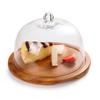 8-12 Inch Cake Dome, Household Glass Food Preservation Cover Cafe Tray Snack Tasting Tray Wooden Plate Glass Dome (Size : 212114CM) view 2