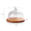 8-12 Inch Cake Dome, Household Glass Food Preservation Cover Cafe Tray Snack Tasting Tray Wooden Plate Glass Dome (Size : 212114CM) view 3