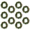 Lystaii 10pcs Christmas Candle Rings Red Artificial Berry Candle Rings with Grass Mini Christmas Wreath for Pillar Candle Christmas Holiday Table Decorations Rustic Wedding Table Centerpiece (Large) view 1