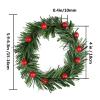 Lystaii 10pcs Christmas Candle Rings Red Artificial Berry Candle Rings with Grass Mini Christmas Wreath for Pillar Candle Christmas Holiday Table Decorations Rustic Wedding Table Centerpiece (Large) view 2