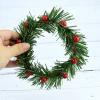 Lystaii 10pcs Christmas Candle Rings Red Artificial Berry Candle Rings with Grass Mini Christmas Wreath for Pillar Candle Christmas Holiday Table Decorations Rustic Wedding Table Centerpiece (Large) view 3