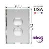 GlassAlike Single Duplex/Plug | Premium 3/16" Thick Acrylic Mirror Wall Plate Cover with Gasket/Frame for Flush Mount | Oversized 3-7/16"x 5" | Looks Like Glass Mirror Only Better | 3 Pack view 3