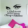 Classy and Fabulous V3 Wall Decal Home Decor Sticker Vinyl Art Bedroom Room Quote Teen Girls Daughter Make Up Cosmetics Beauty Salon Eyebrows Eyelashes Eyes Women Beautiful Slay Lipstick Lashes Brows view 1