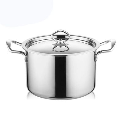 400 Stainless Steel Stock Pot, Thicker And Higher Household Soup Pot With Lid, For Gas Stove/induction Cooker (18/20cm), For 2-5 People (Size : 20cm)