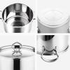 400 Stainless Steel Stock Pot, Thicker And Higher Household Soup Pot With Lid, For Gas Stove/induction Cooker (18/20cm), For 2-5 People (Size : 20cm) view 3