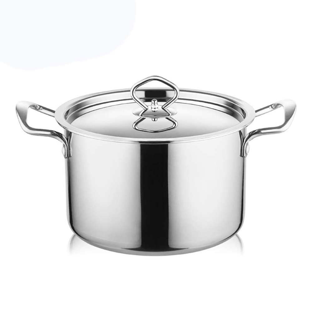 400 Stainless Steel Stock Pot, Thicker And Higher Household Soup Pot With Lid, For Gas Stove/induction Cooker (18/20cm), For 2-5 People (Size : 18cm)