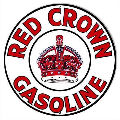 Red Crown Red/White Gasoline Reproduction Metal Sign Motor Oil