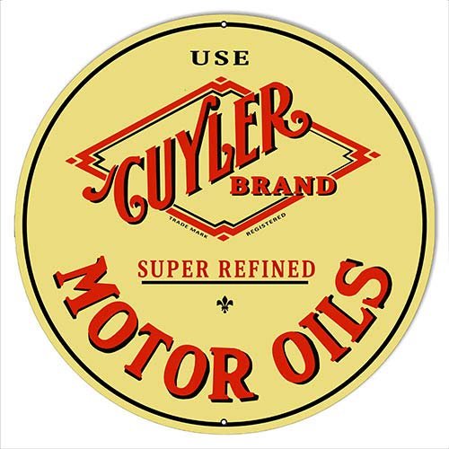 Cuyler Motor Oils Reproduction Gas And Motor Oil Metal Sign 2424