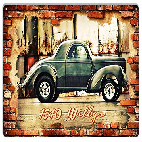 1940 Willys Hot Rod Car Garage Art Extra Large Reproduction Metal Sign 1830