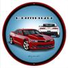 Camaro Hot Rod Dark Red Metal Sign By Rudy Edwards 2424 Round view 1