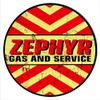 Zephyr Gas And Service Motor Oil Garage Art Reprod Aged Metal Sign 24? view 1