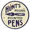 Hunts Pointed Pens Reproduction Nostalgic Metal Sign 3030 Round view 1