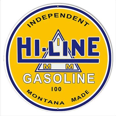 Hi Line Gasoline Reproduction Gas And Motor Oil Metal Sign 3030