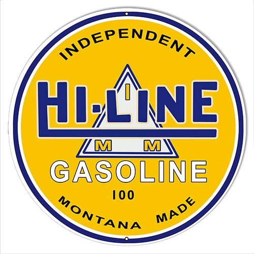 Hi Line Gasoline Reproduction Gas And Motor Oil Metal Sign 3030