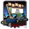 Hot Rod Drive In Show Night Garage Shop Art By Bernard Oliver view 1