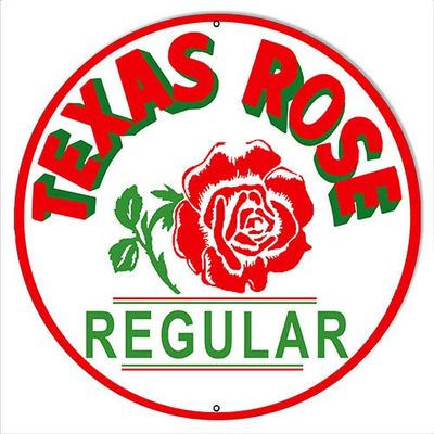Texas Rose Motor Oil Reproduction Gas And Motor Oil Metal Sign 2424