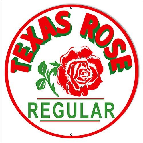 Texas Rose Motor Oil Reproduction Gas And Motor Oil Metal Sign 2424
