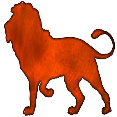 Lion Laser Cut Out Faux Copper Finish Metal Sign 20.528