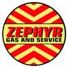 Zephyr Gas And Service Motor Oil Garage Art Reprod Metal Sign 24? Round view 1