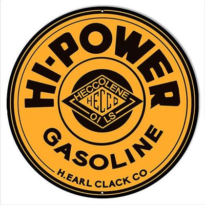 Hi Power Gasoline Reproduction Motor Oil Metal Sign 2424 Round