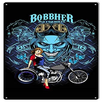 Motorcycle Pin Up Girl Garage Shop Metal Sign By Bernard Oliver 1218