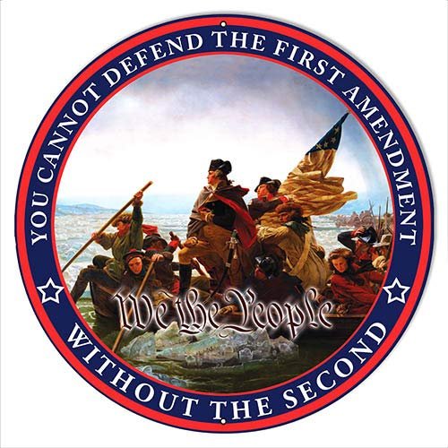 2nd Amendment Constitution Metal Sign Rudy Edwards 3030 Round