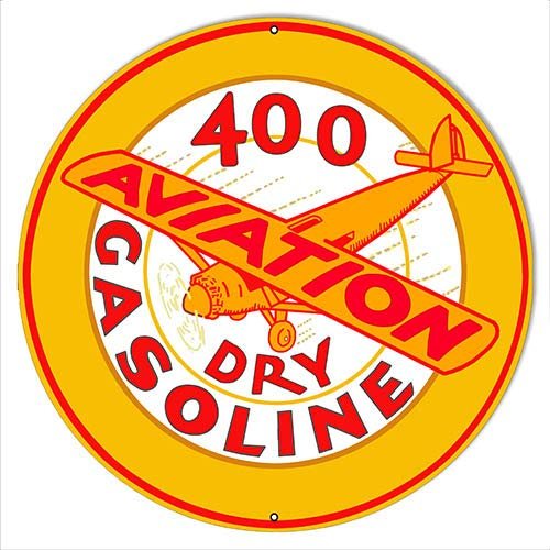 Dry Gasoline Reproduction Aviation Metal Sign 2424 Round