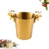 Hemoton Stainless Steel Deer Head Wine Cooler Bucket 5l Bar Supply Ice Bucket Stand view 3