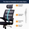 LIYFF-Stools Modern Ergonomic High-Back Office Chair with Adjustable Headrests, Mesh Back, Blue view 4