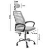 LIYFF-Stools Ergonomic Office Chair with Lumbar Support and Adjustable Headrest High Back with Breathable Mesh for Study Room view 2