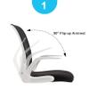LIYFF-Stools Mid-Back Ergonomic Flip-up Armrest Mesh Computer Task Chair Home Office Desk Chairs with Flip-up Backrest for Bedroom view 3