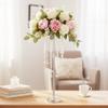 29.5 inches Tall Silver Vases for Wedding Centerpieces, Metal Flower Candle Holders, Elegant Flower Vases with Chandelier Crystals for Wedding Party Event Birthday Reception New Year Home Decorations view 2