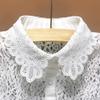 Youngy Fake Collar, Detachable Half Shirt Dickey Hollow Out Floral Lace Decorative False Fake Collar view 2