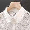 Youngy Fake Collar, Detachable Half Shirt Dickey Hollow Out Floral Lace Decorative False Fake Collar view 3