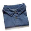 Youngy Fake Collar, Unisex Washed Denim Cotton Fake Collar Button Detachable Lapel Half Shirt Dickey view 2