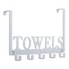 Kuhome Over The Door Hooks, Towel Hooks for Bathroom, Towel Rack Towel Holder for Bathroom Bedroom Kitchen Pool Beach Towels Bathrobe Wall Mount Hang on The Door Cabinet Cupboard (Silver Grey) view 1