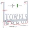 Kuhome Over The Door Hooks, Towel Hooks for Bathroom, Towel Rack Towel Holder for Bathroom Bedroom Kitchen Pool Beach Towels Bathrobe Wall Mount Hang on The Door Cabinet Cupboard (Silver Grey) view 3