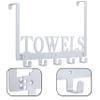 Kuhome Over The Door Hooks, Towel Hooks for Bathroom, Towel Rack Towel Holder for Bathroom Bedroom Kitchen Pool Beach Towels Bathrobe Wall Mount Hang on The Door Cabinet Cupboard (Silver Grey) view 4