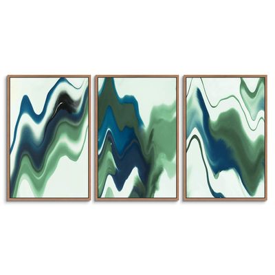 SIGNWIN 3 Piece Framed Canvas Wall Art Abstract Canvas Prints Home Artwork Decoration for Living Room,Bedroom - 16"x24"x3 Panels