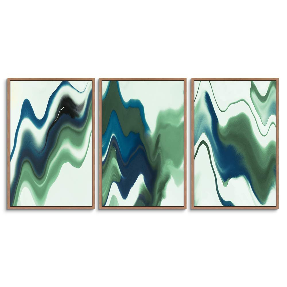 SIGNWIN 3 Piece Framed Canvas Wall Art Abstract Canvas Prints Home Artwork Decoration for Living Room,Bedroom - 16"x24"x3 Panels