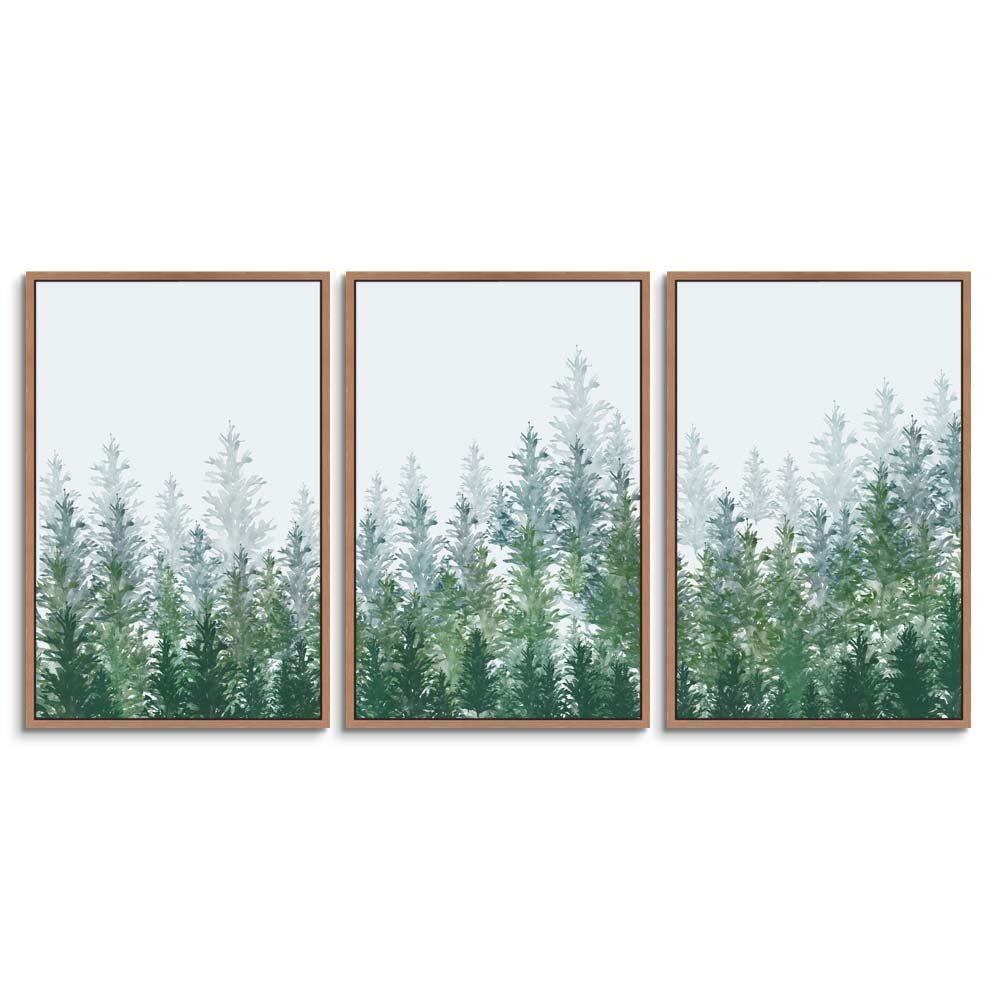 SIGNWIN 3 Piece Framed Canvas Wall Art Forest Landscape Canvas Prints Home Artwork Decoration for Living Room,Bedroom - 16"x24"x3 Panels