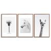 SIGNWIN 3 Piece Framed Canvas Wall Art Cute Giraffe Canvas Prints Home Artwork Decoration for Living Room,Bedroom - 16"x24"x3 Panels view 1
