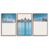 SIGNWIN 3 Piece Framed Canvas Wall Art City Covered with Snow Canvas Prints Home Artwork Decoration for Living Room,Bedroom - 16"x24"x3 Panels view 1