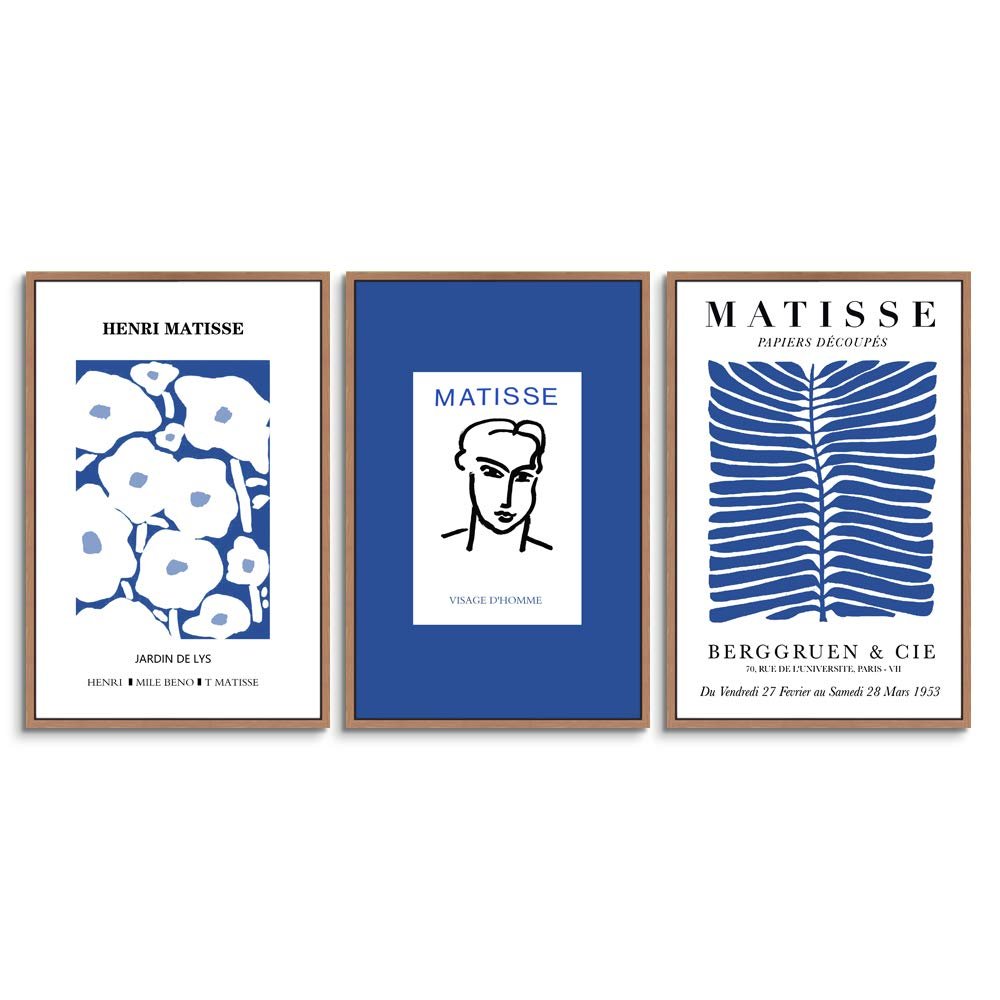 SIGNWIN 3 Piece Framed Canvas Wall Art Black Deer Canvas Prints Home Artwork Decoration for Living Room,Bedroom - 16"x24"x3 Panels